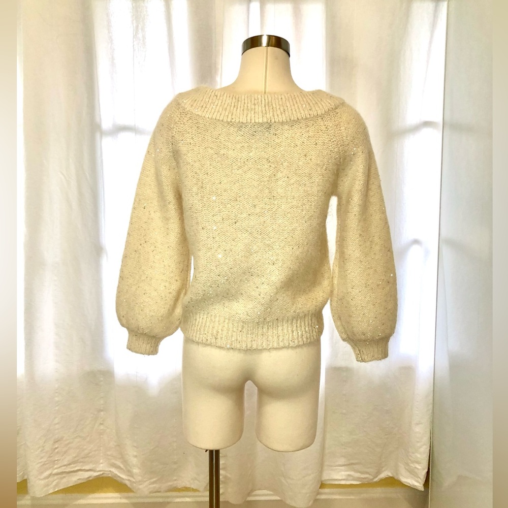 Banana Republic Sparkly V-neck Sweater with Bell Sleeves